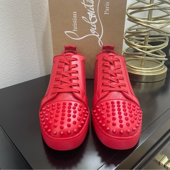 Christian Louboutin Louis Junior Spikes Orlato Red 44.5 - Picture 2 of 8